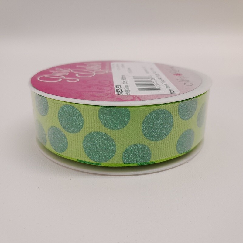 7/8&quot;x4yd Sugar Dots Ribbon Lime