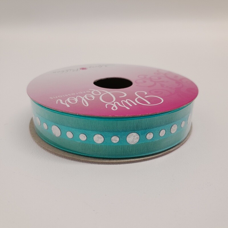 5/8&quot;x3yd Justina Tiara Rhinestone Ribbon Blue