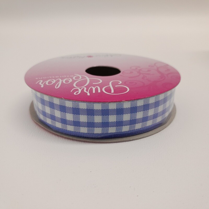 5/8&quot;x5yd Gingham Royal/White
