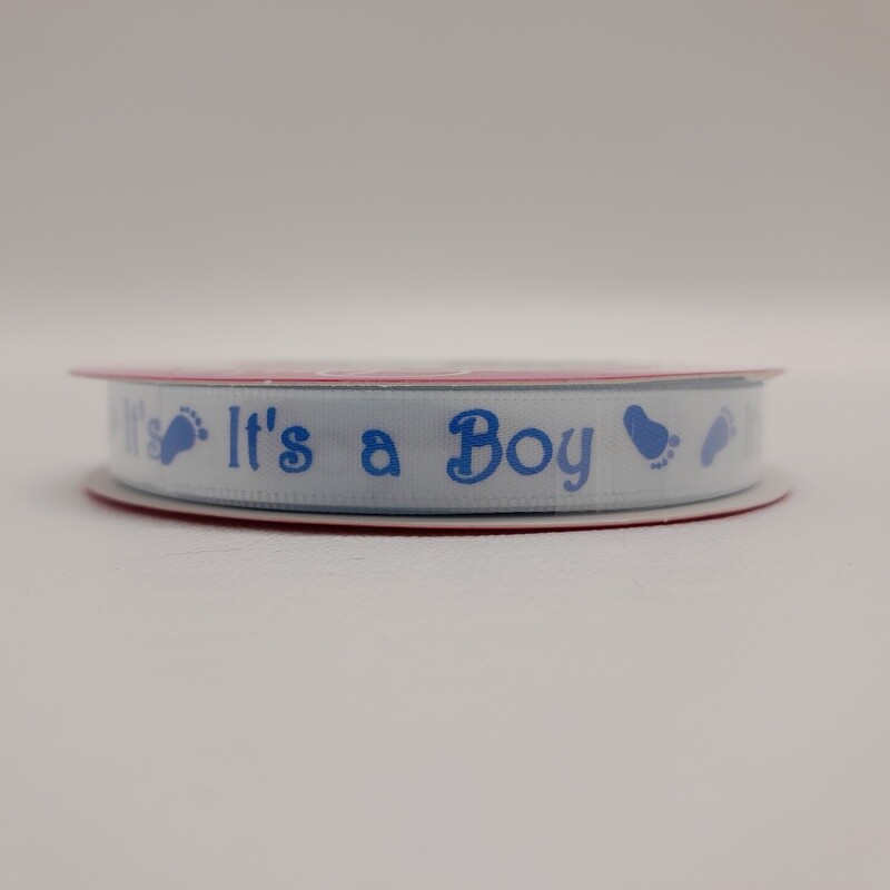 3/8&quot;x5yd It&#39;s A Boy Ribbon Blue