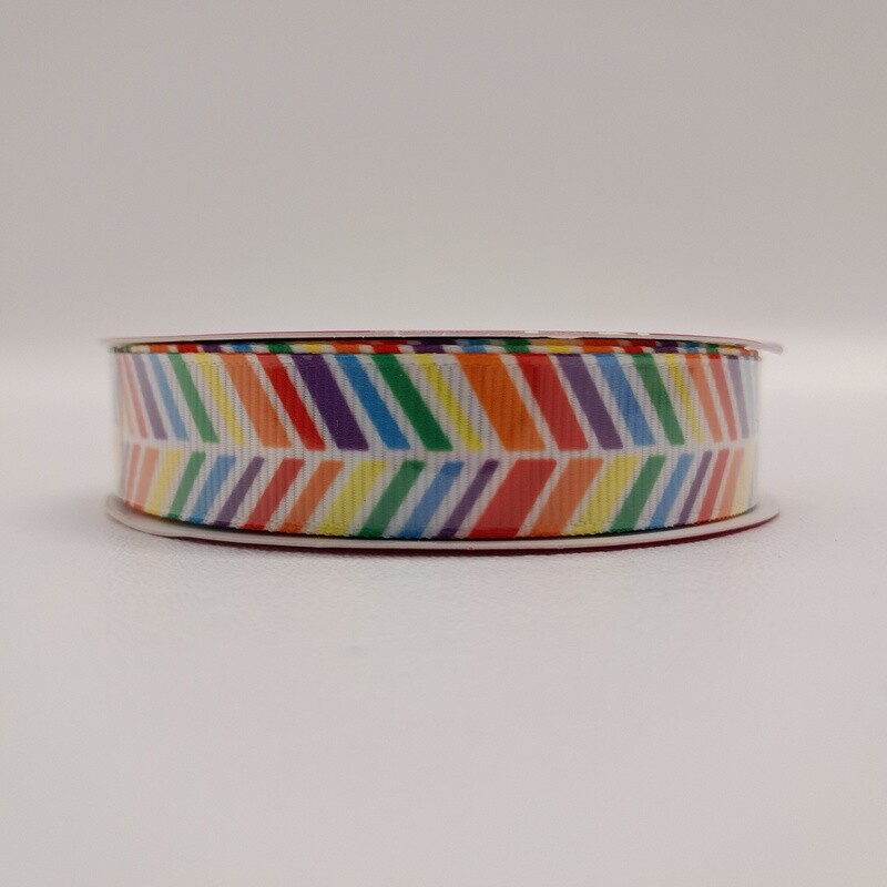 5/8&quot;x4yd Herringbone Ribbon Rainbow
