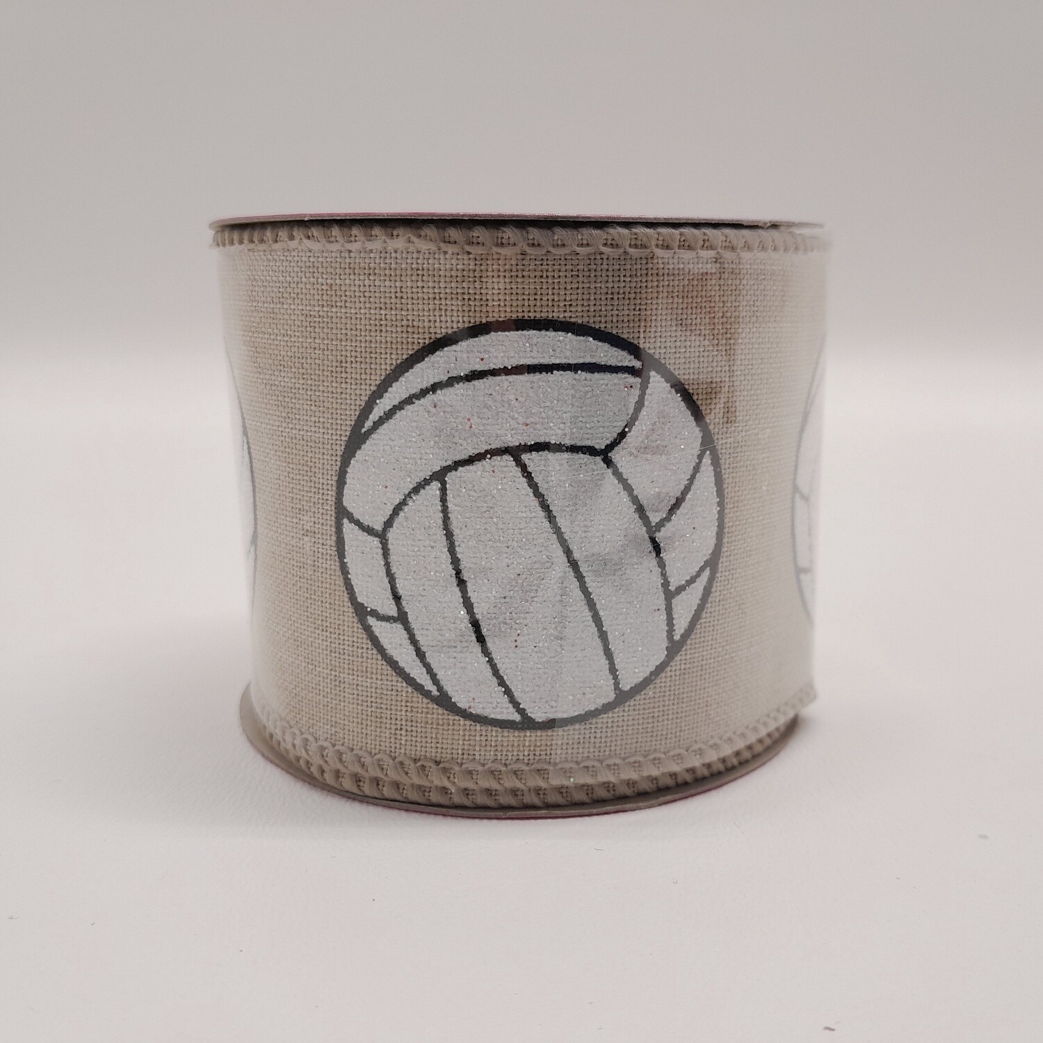 2.5"x3yd Glitter Volleyball Ribbon
