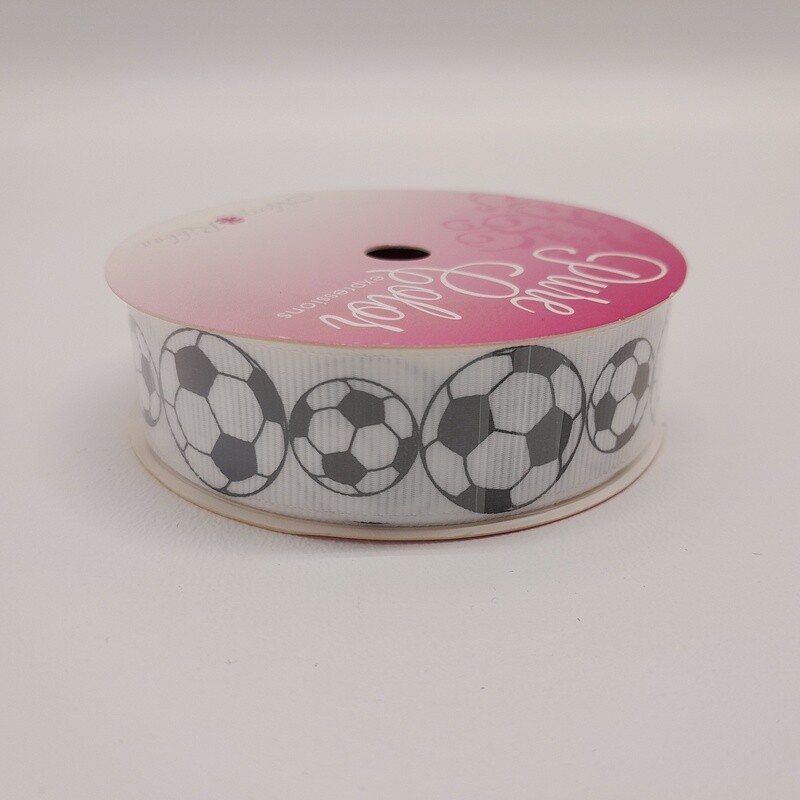 7/8&quot;x5yd Grosgrain Ribbon Soccer Ball