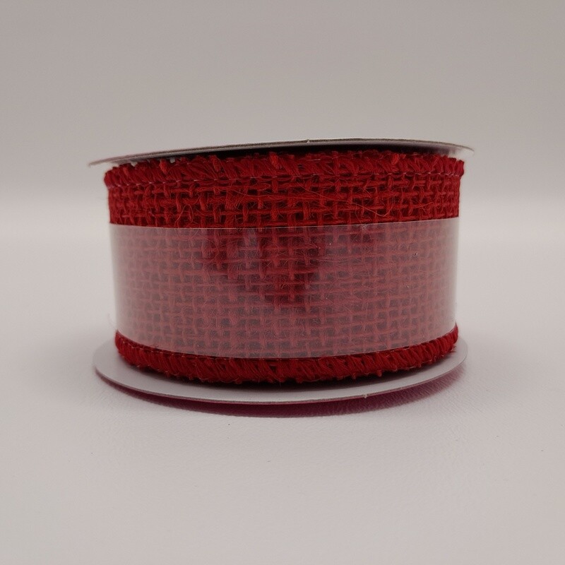1.5&quot;x3yd Burlap Rose Red