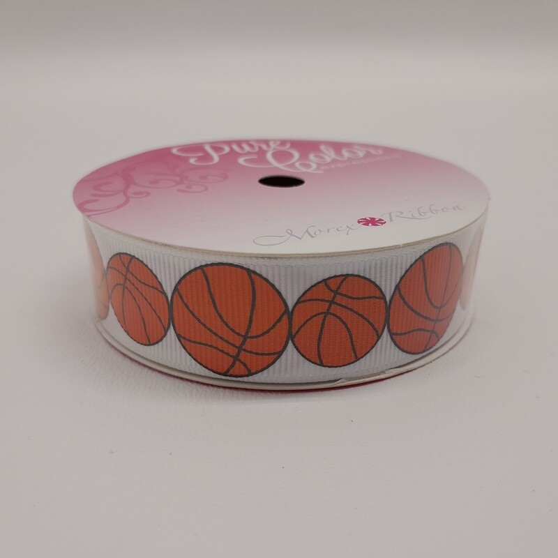 7/8&quot;x3yd Basketball Ribbon Orange