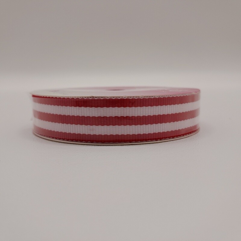 5/8&quot;x6yd Monarch Stripes Red/White