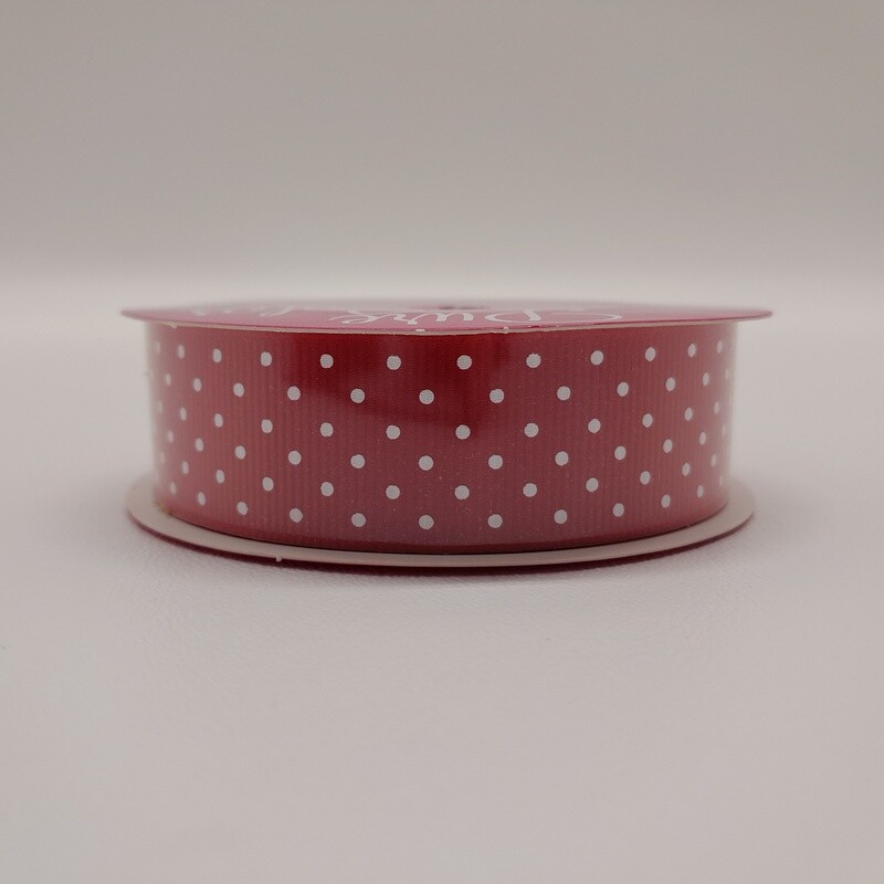 7/8&quot;x5yd Swiss Dot Ribbon Red
