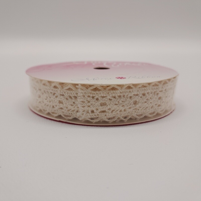5/8&quot;x4yd Crocheted Lace Ribbon Ivory