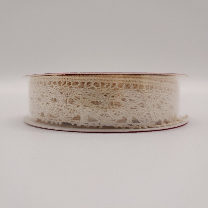 7/8&quot;x3yd Crocheted Lace Ribbon Ivory