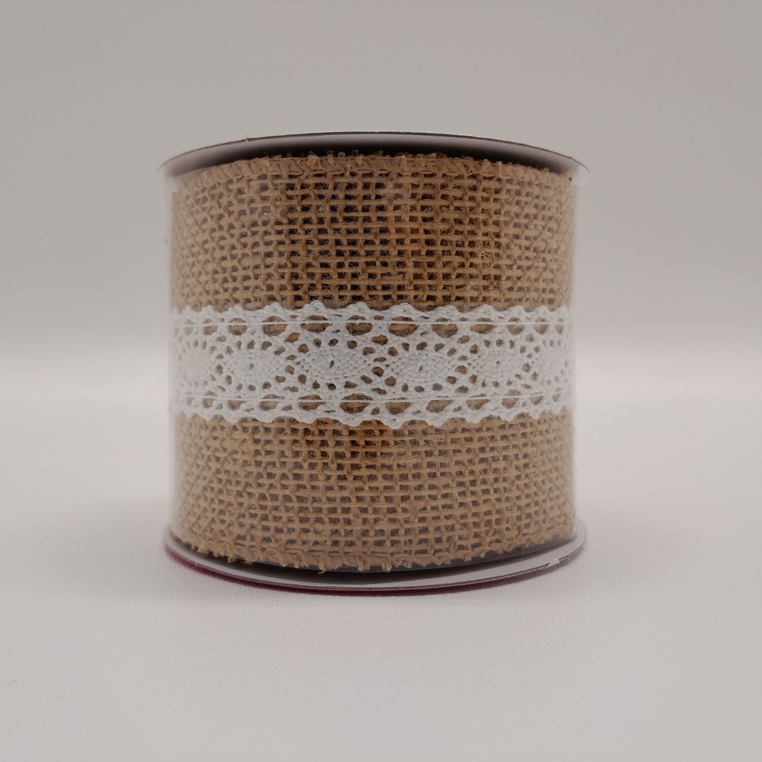 2.5&quot;x3yd Burlap &amp; Lace Natural