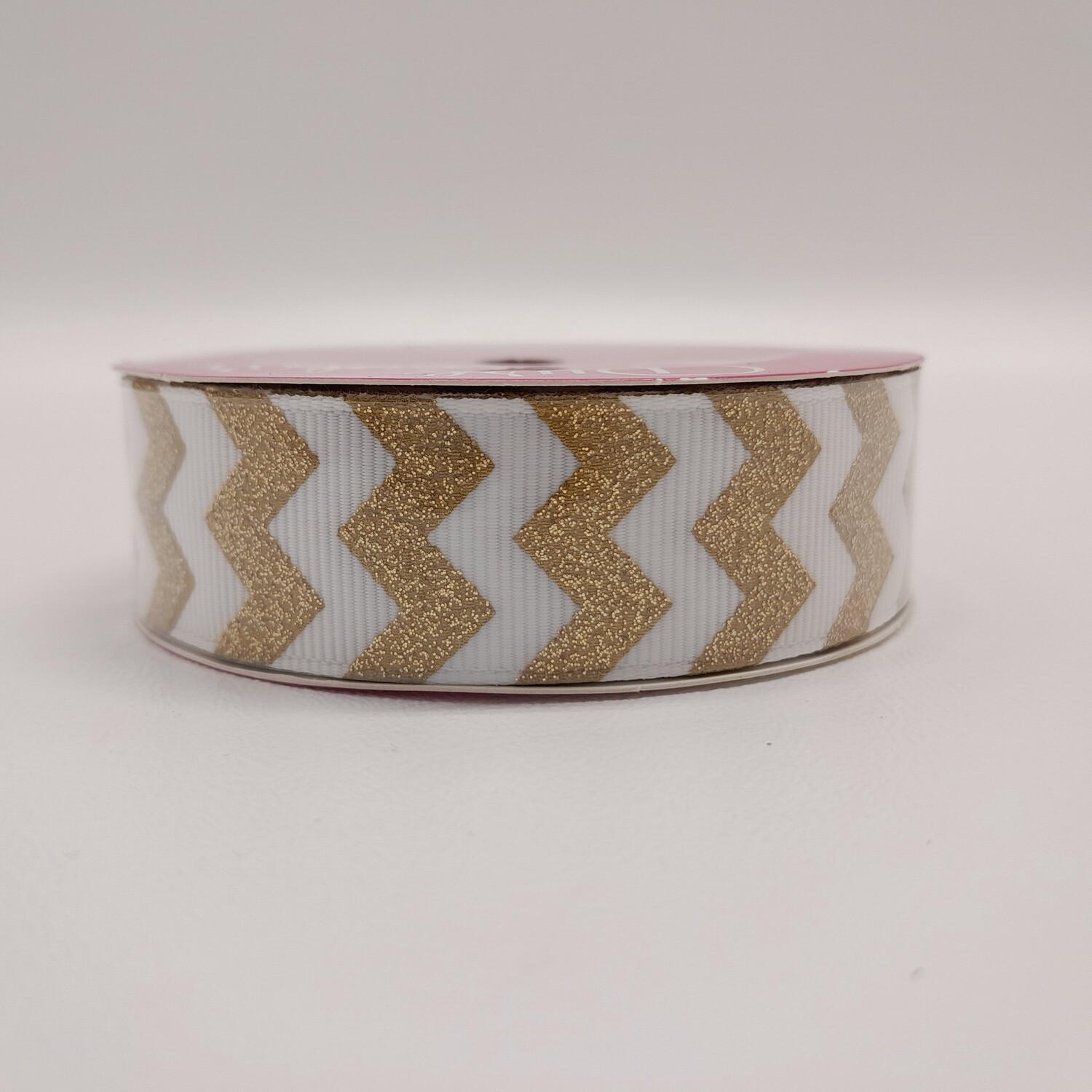 7/8"x4yd Sugar Chevron Ribbon Gold