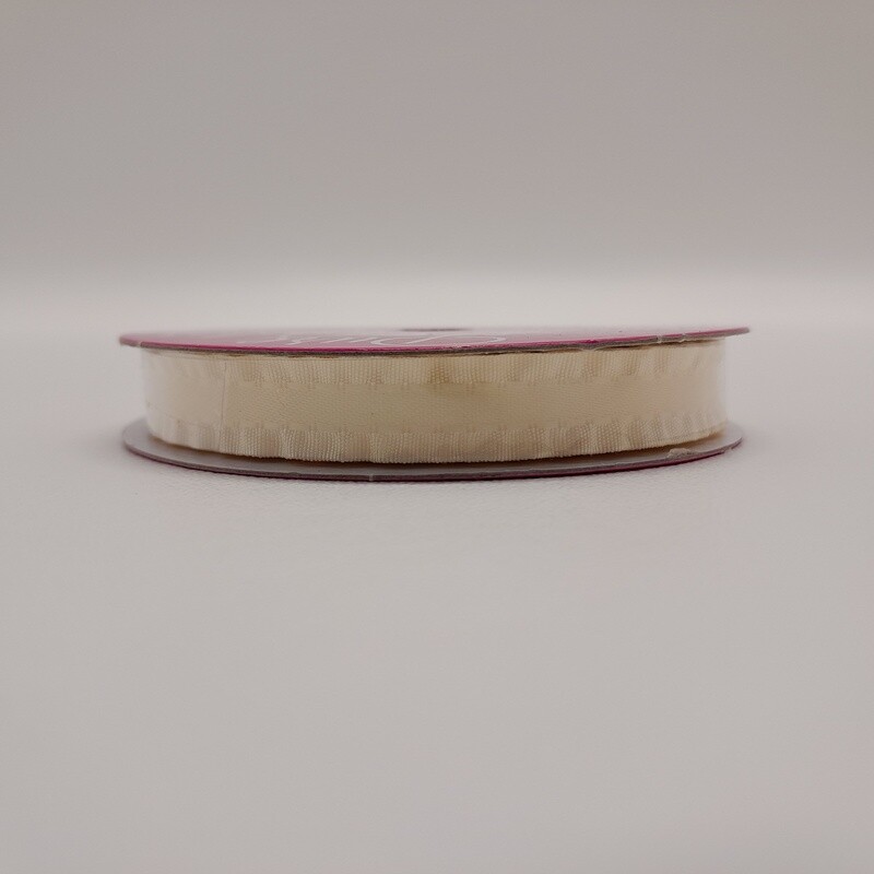 3/8&quot;x8yd Double Ruffle Ribbon Ivory