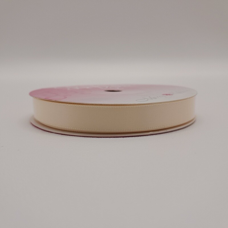 3/8"x15yd Double Faced Satin Ivory