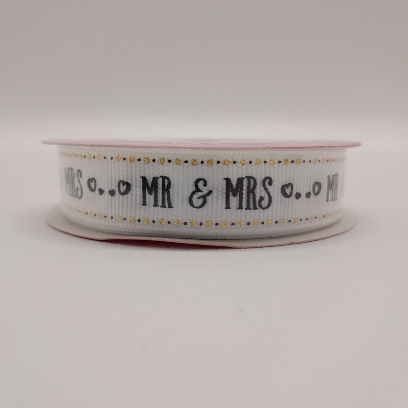 5/8&quot;x6yd Newly Weds Mr. &amp; Mrs.