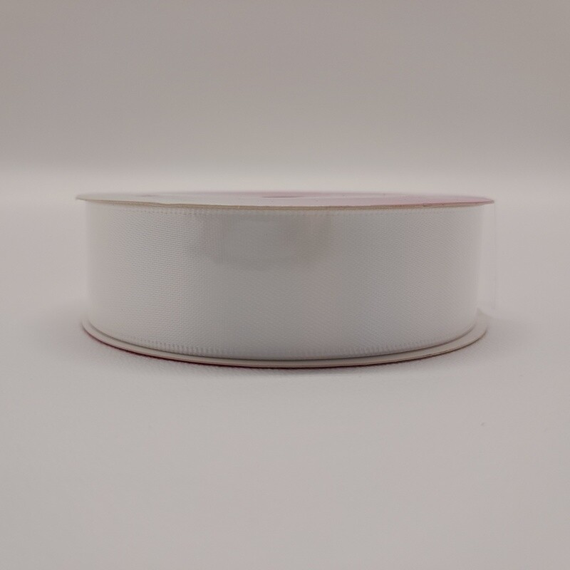 7/8&quot;x7yd Double Faced Satin Ribbon White