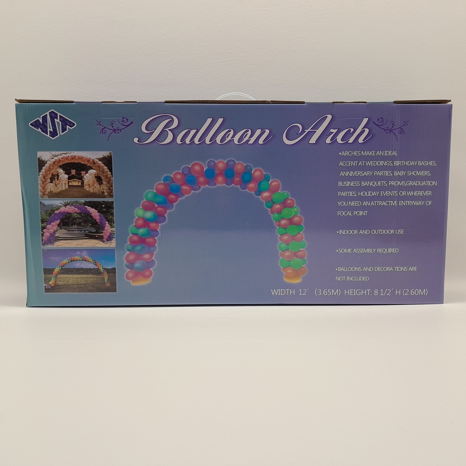 12&#39; x 8.5&#39; Plastic Balloon Arch w/Connectors White