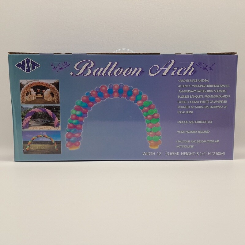 12&#39; x 8.5&#39; Plastic Balloon Arch w/Connectors White