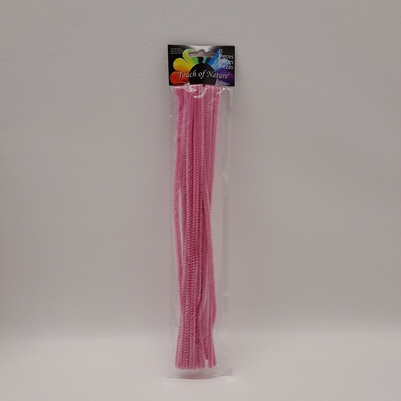 25pc 6mm x 12&quot; Chenille Stem Pink