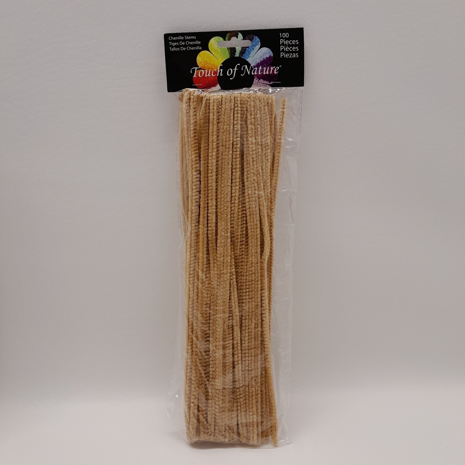 100pc  6mm x 12&quot; Chenille Stem Beige