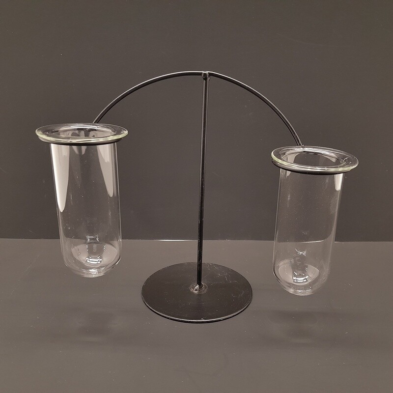 8&quot;x7.25” Black U-Shaped Frame w/1.5&quot;x4&quot; Glass Vials