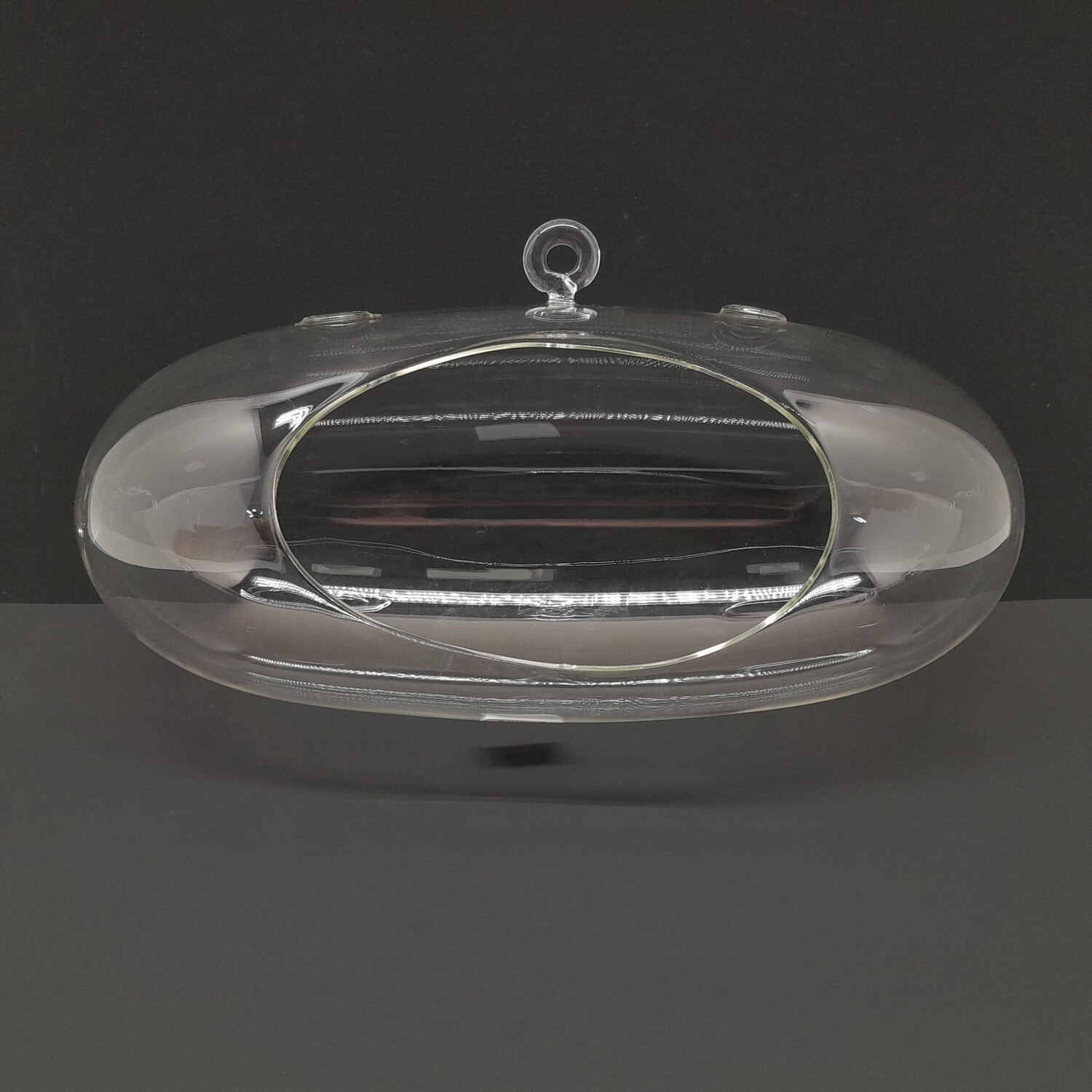 12&quot;x5&quot;x6&quot; Hand Blown Glass Hanging Capsule