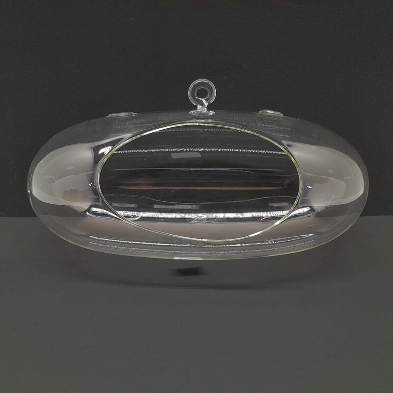 12&quot;x5&quot;x6&quot; Hand Blown Glass Hanging Capsule