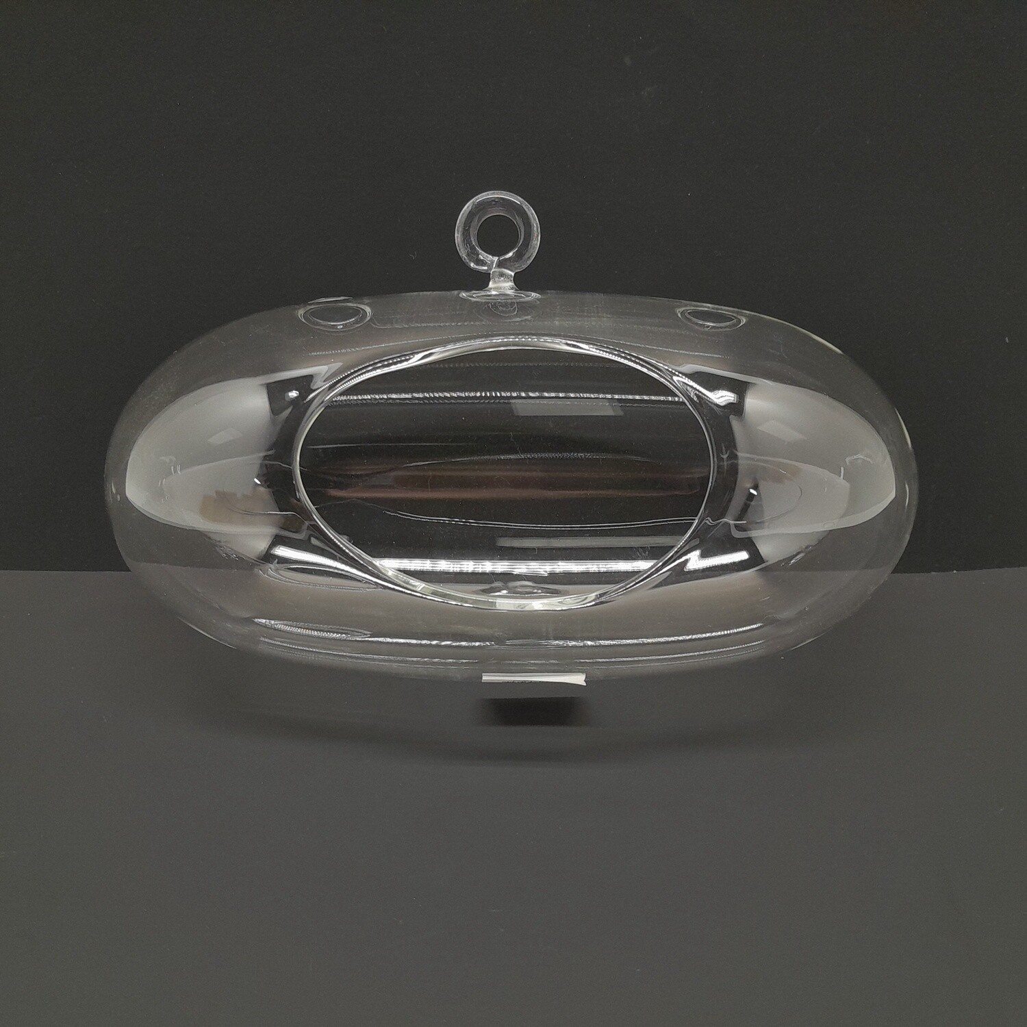 8&quot;x4.5&quot;x4&quot; Hand Blown Glass Hanging Capsule