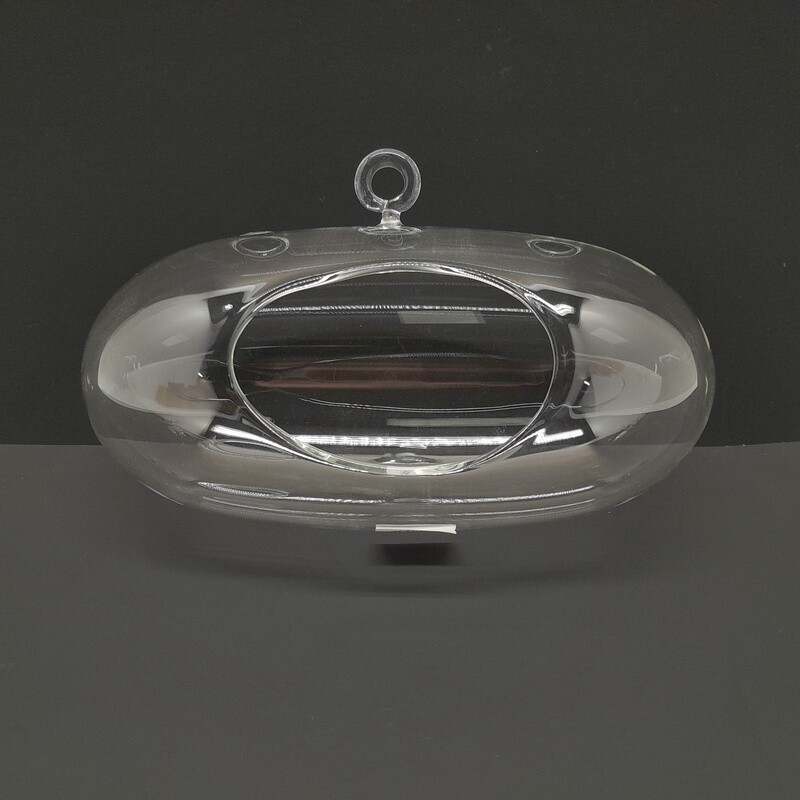 8&quot;x4.5&quot;x4&quot; Hand Blown Glass Hanging Capsule
