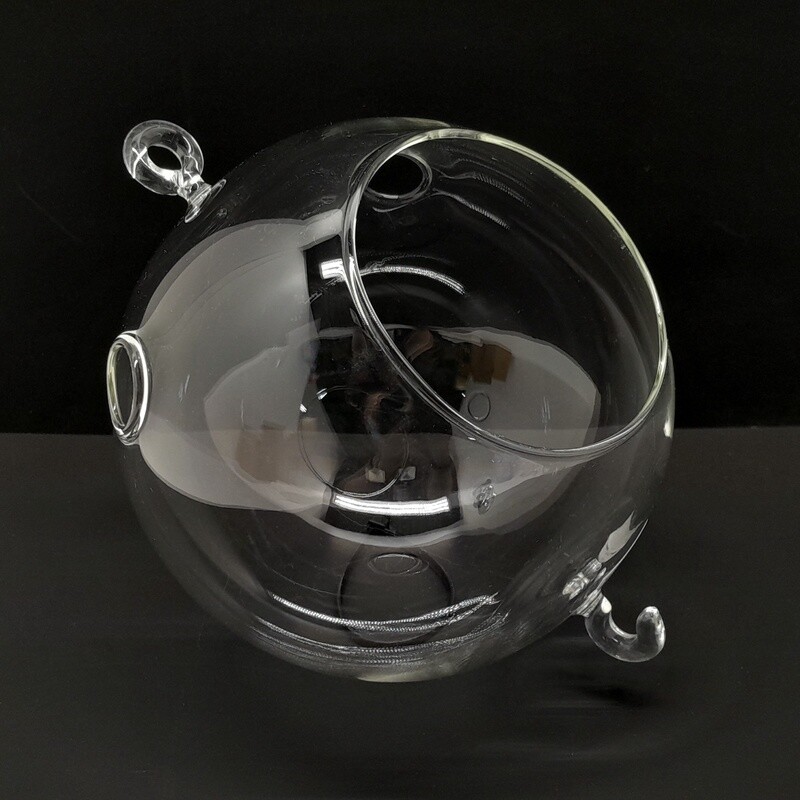 6&quot; Hand Blown Glass Hanging Ball w/2 hooks