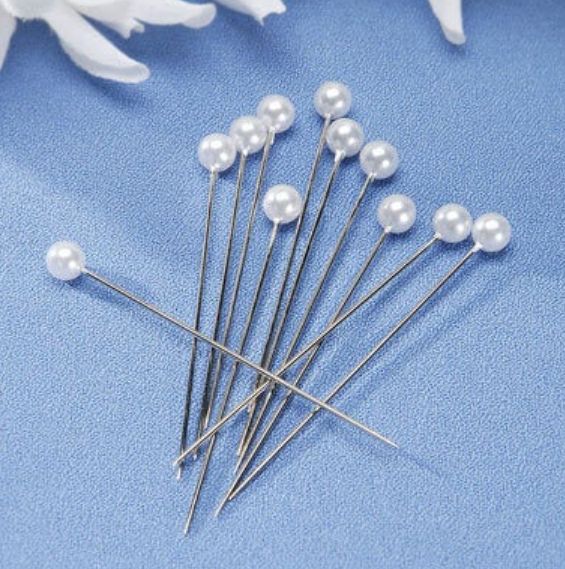 144pc 2&quot; Pearl Corsage Pins White