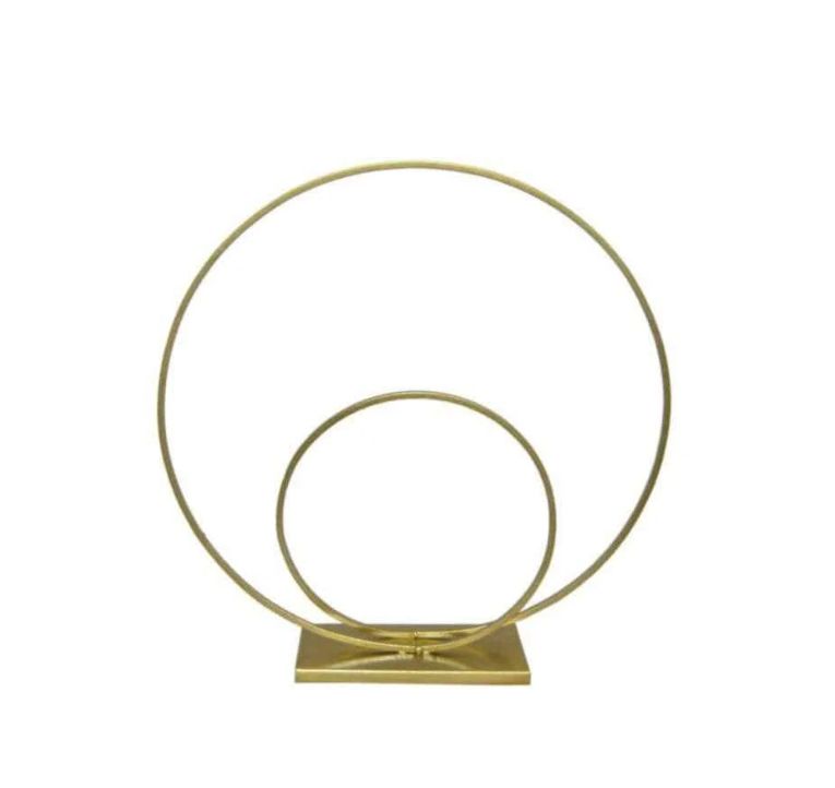 18&quot;×18.5&quot; Iron Double Ringed Stand Gold