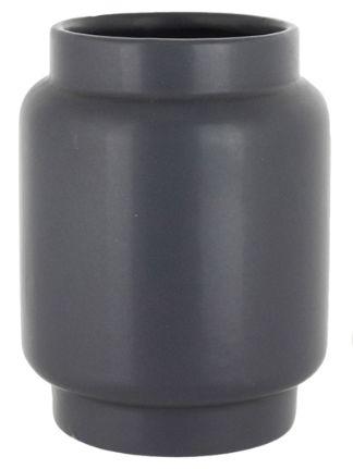 4.3&quot;x5.5&quot; Mod Bauble Vase w/3&quot; Opening Charcoal  (Ceramic)