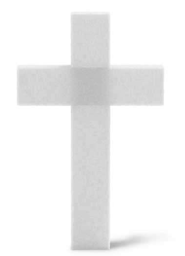1.9&quot;x14.9&quot;x23.9&quot; Styrofoam Cross w/2.8&quot; White Face