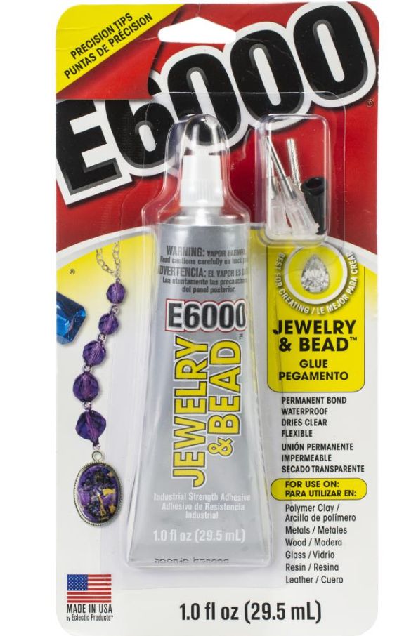 1oz Jewel/Bead E6000 Adhesive w/Precision Tips