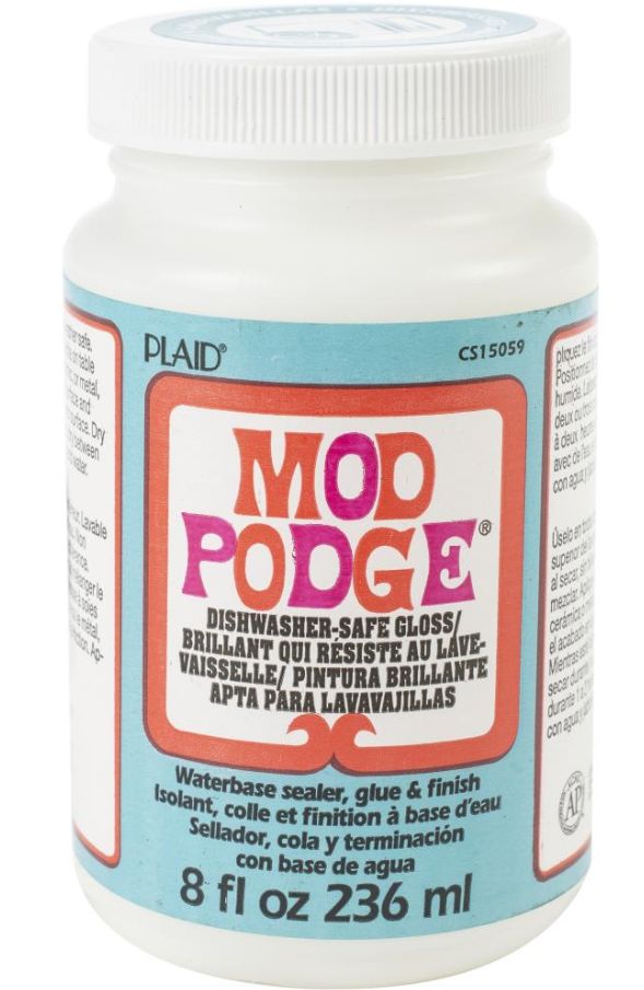 8oz Plaid Mod Podge Dishwasher Safe