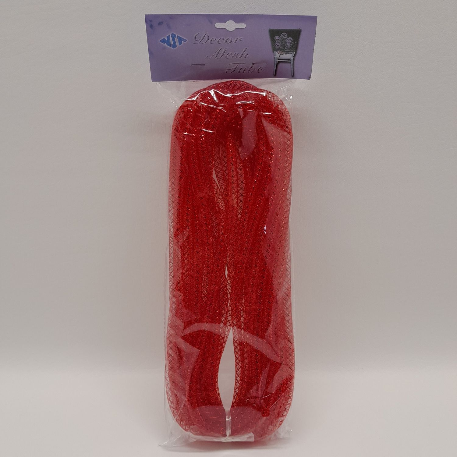 8mm x 15yd Mesh Tubing Red
