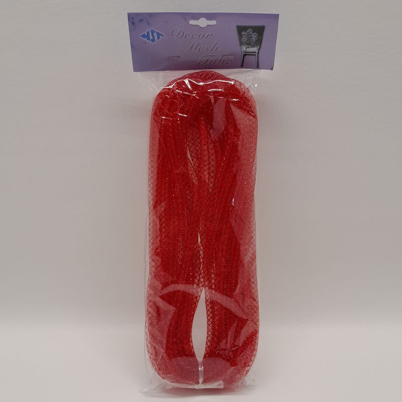 8mm x 15yd Mesh Tubing Red