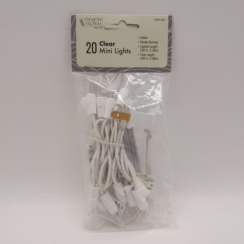 20 Light White Wire Clear Bulb