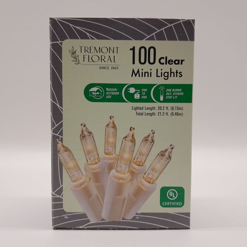 100 Light White Wire Clear Bulb