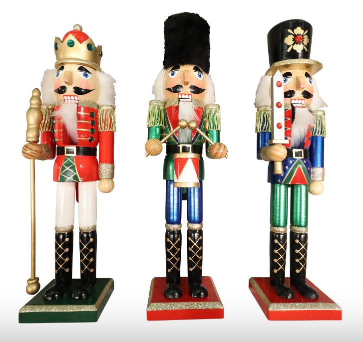 3.93&quot;x3.14&quot;x15&quot; Wood Christmas Nutcracker Assorted