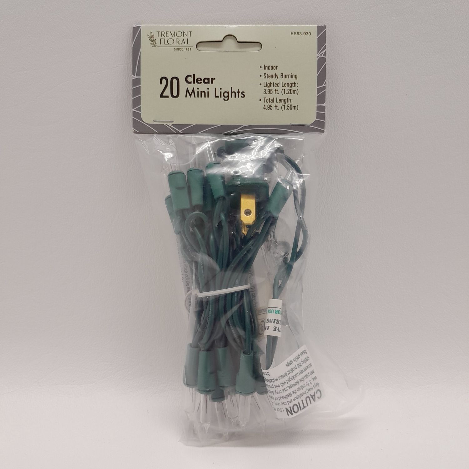 20 Light Green Wire Clear Bulb
