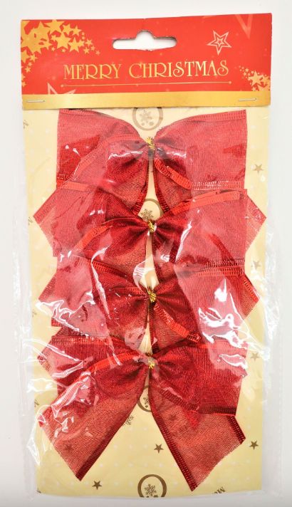 4pc 4&quot; Bows Red