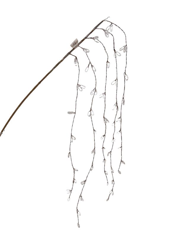 40" Flocked Hanging Bead Twig Spray Crystal 40" Flocked Hanging Bead Twig Spray Crystal