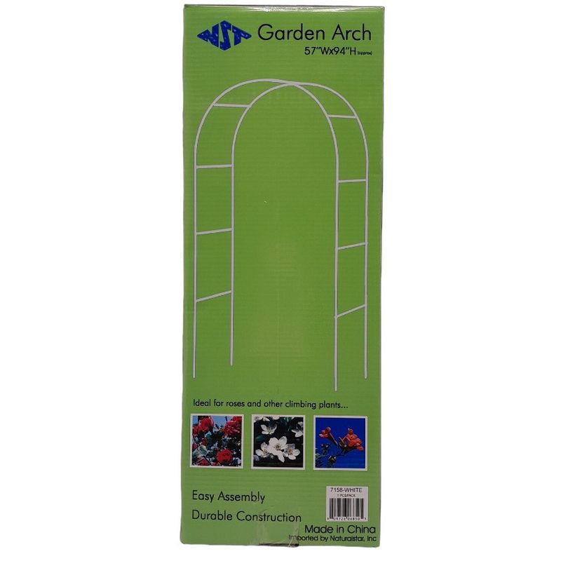 55&quot;x90&quot; Steel Tube Garden Arch White