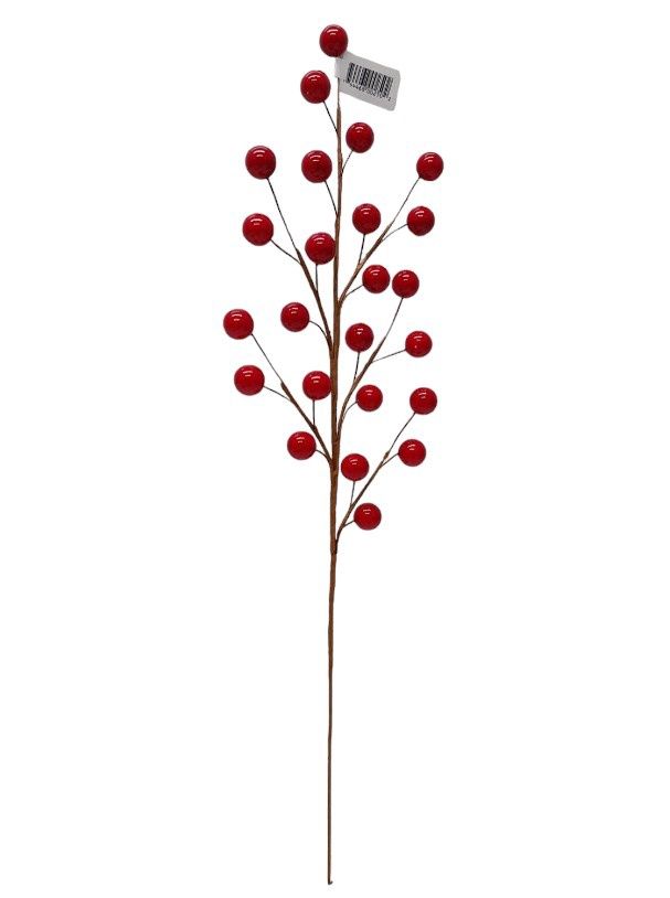 1pc 18&quot; Berry Spray w/24 Berries Red