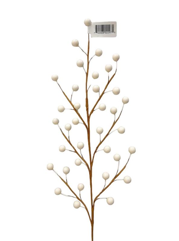 1pc 19" Berry Spray w/35 Berries White 1pc 19" Berry Spray w/35 Berries White