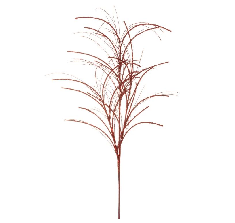 33.5" Glitter Wispy Spray Red