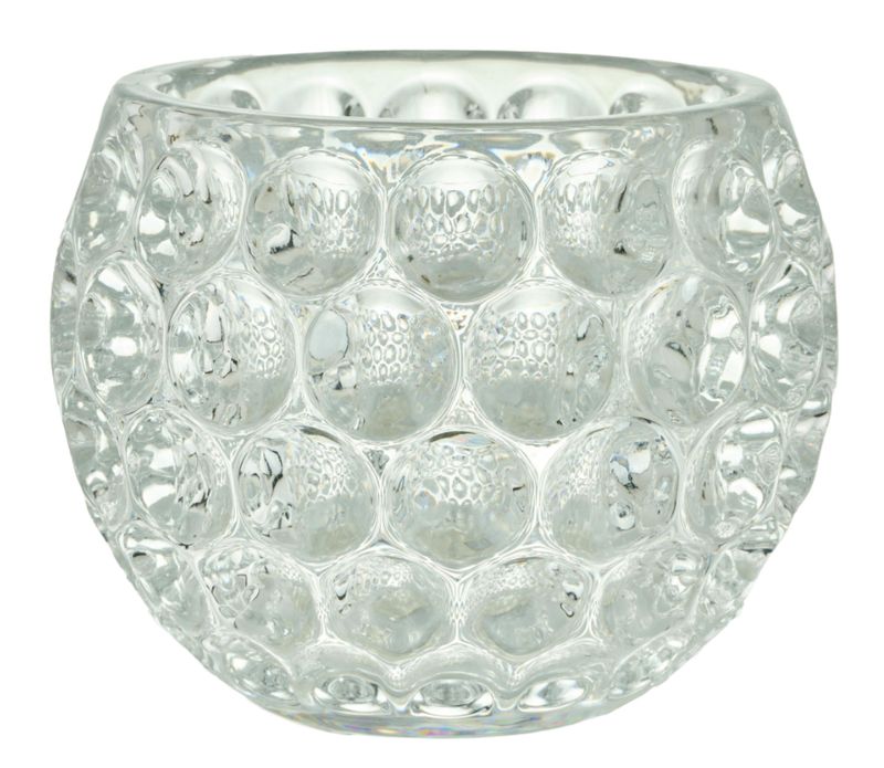 4.3&quot;x4.3&quot;x3.5&quot; Faux Crystal Dimple Votive Holder