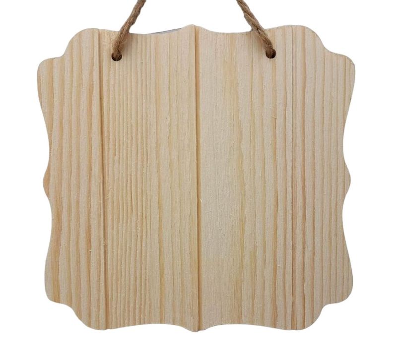 6"x6" Wooden Hanging Scallop Plaque