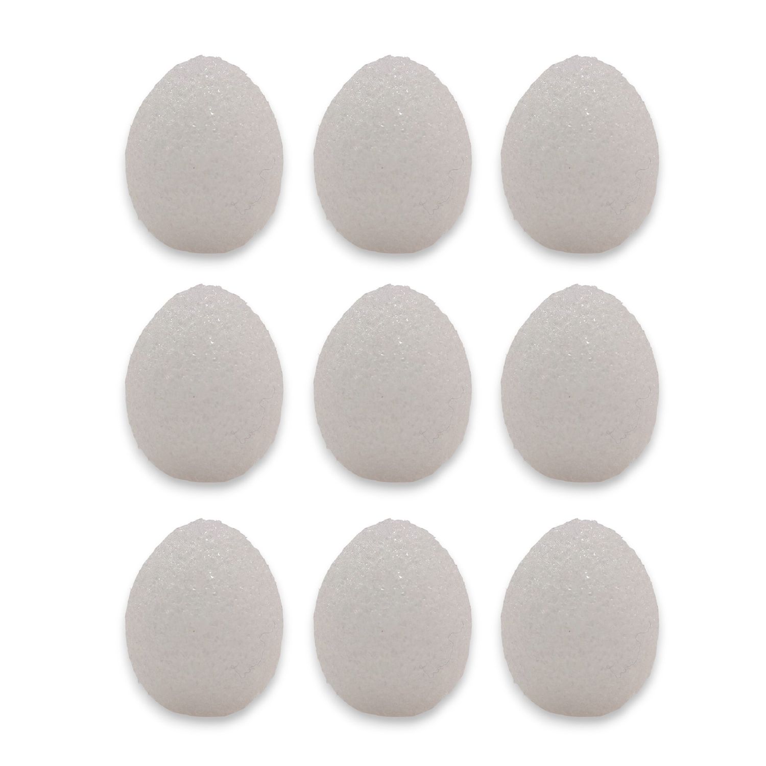9pc 1.5&quot;x2&quot; Styrofoam Egg White